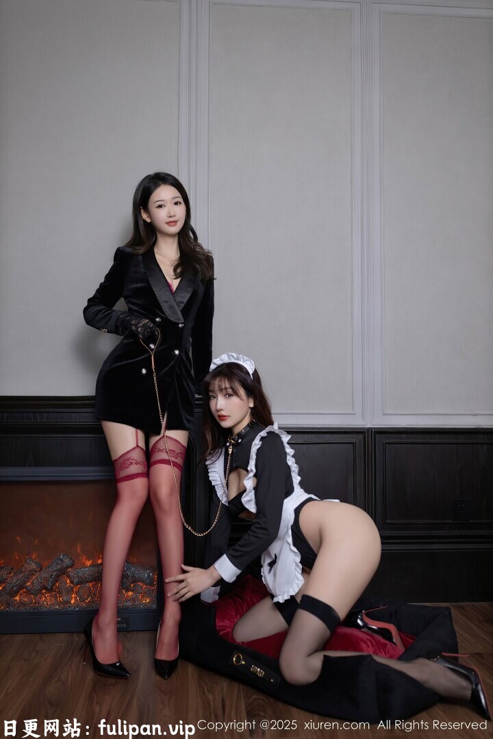 秀人网 陆萱萱&唐安琪 调教情趣女仆 吊带红丝黑丝[63P 582M]